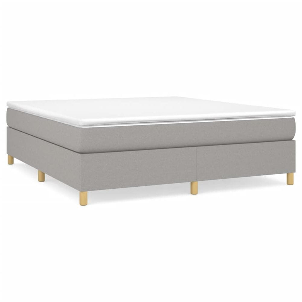 Vidaxl Boxspring posteľ s matracom bledosivá 180x200 cm látka