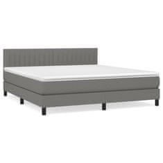 shumee Boxspring posteľ s matracom tmavosivá 180x200 cm látka