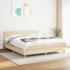 shumee Posteľný rám boxspring s matracom krémový 160x200 cm látka