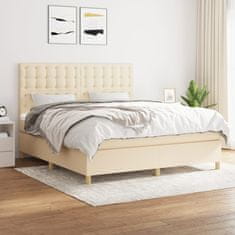 shumee Posteľný rám boxspring s matracom krémový 180x200 cm látka