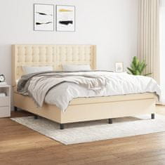 shumee Posteľný rám boxspring s matracom krémový 160x200 cm látka