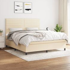 shumee Posteľný rám boxspring s matracom krémový 160x200 cm látka