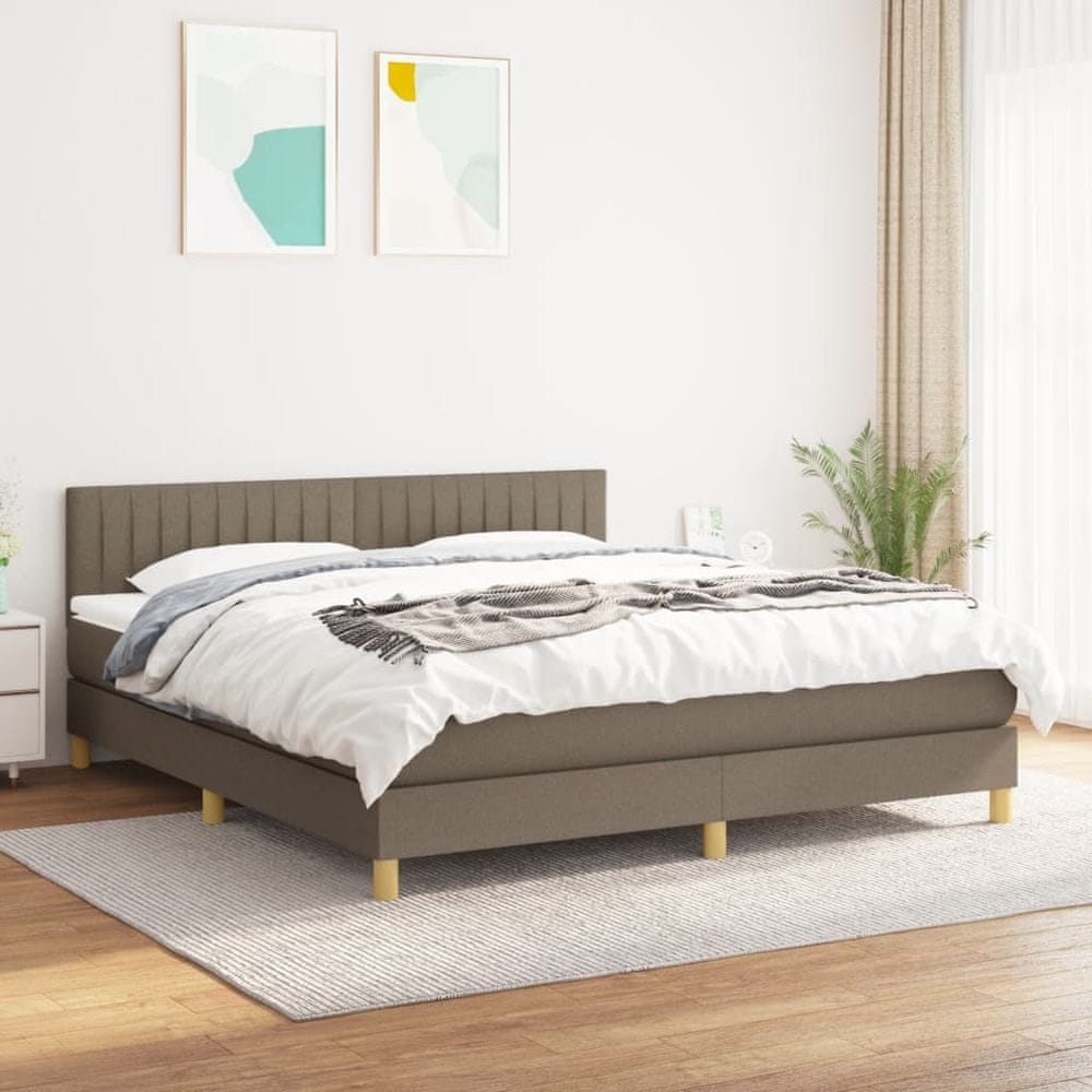 Vidaxl Posteľný rám boxspring s matracom sivohned 160x200 cm látka