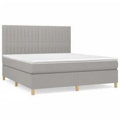 shumee Boxspring posteľ s matracom bledosivá 180x200 cm látka