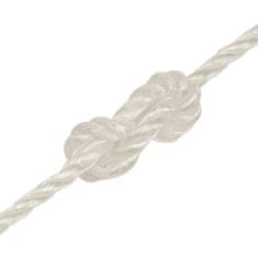 Vidaxl Pracovné lano biele 8 mm 100 m polypropylén