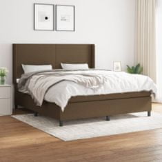 shumee Boxspring posteľ s matracom tmavohnedá 160x200 cm látka