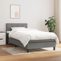 Petromila vidaXL Boxspring posteľ s matracom tmavosivá 90x200 cm látka