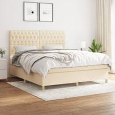 shumee Posteľný rám boxspring s matracom krémový 180x200 cm látka