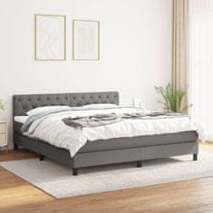 shumee Boxspring posteľ s matracom tmavosivá 160x200 cm látka