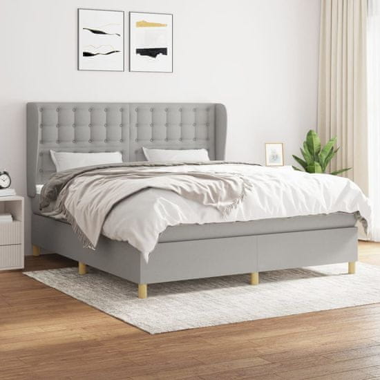 Petromila vidaXL Boxspring posteľ s matracom svetlosivá 100x200 cm látka