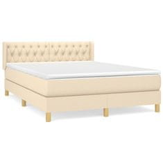 shumee Posteľný rám boxspring s matracom krémový 140x200 cm látka