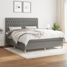 shumee Boxspring posteľ s matracom tmavosivá 180x200 cm látka