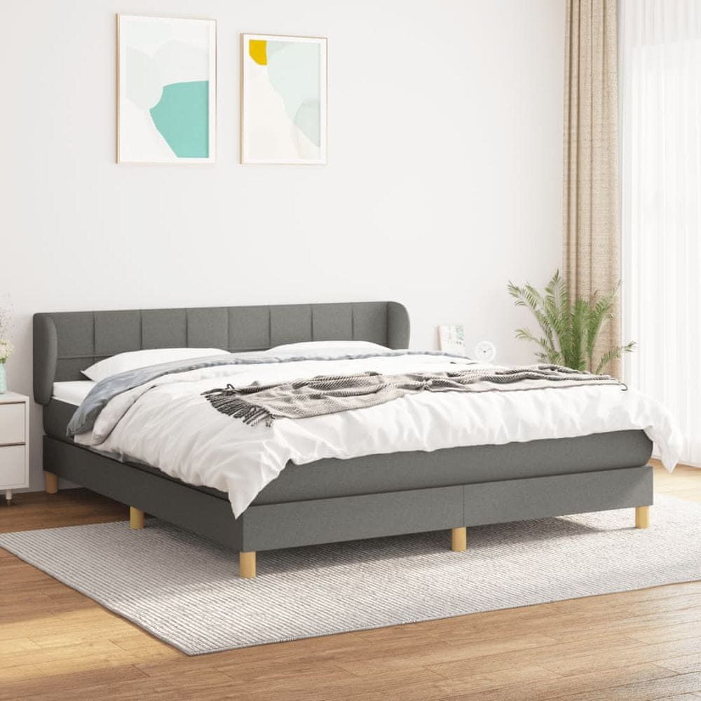 Petromila vidaXL Boxspring posteľ s matracom tmavosivá 160x200 cm látka