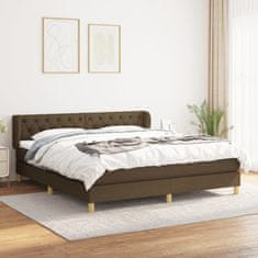 shumee Boxspring posteľ s matracom tmavohnedá 160x200 cm látka