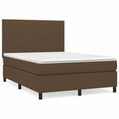 Petromila vidaXL Boxspring posteľ s matracom tmavohnedá 140x200 cm látka