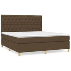 shumee Boxspring posteľ s matracom tmavohnedá 160x200 cm látka