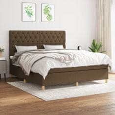 shumee Boxspring posteľ s matracom tmavohnedá 160x200 cm látka