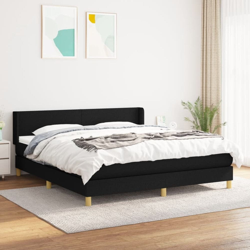 Petromila vidaXL Posteľný rám boxspring s matracom čierny 160x200 cm látka