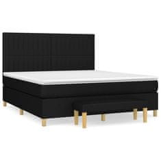 shumee Posteľný rám boxspring s matracom čierny 160x200 cm látka