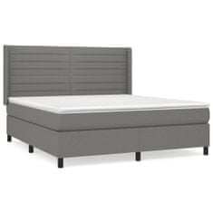 shumee Boxspring posteľ s matracom tmavosivá 160x200 cm látka