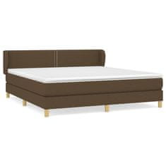 shumee Boxspring posteľ s matracom tmavohnedá 180x200 cm látka