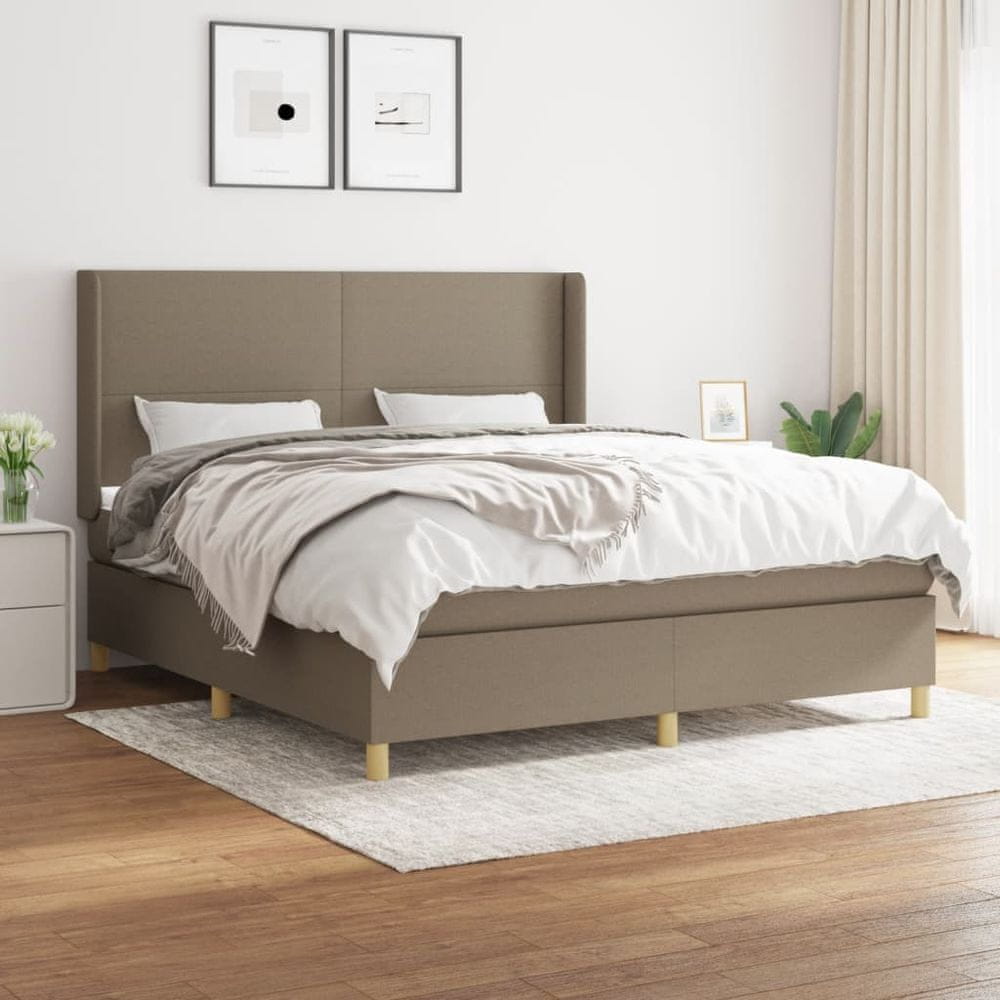 Petromila vidaXL Posteľný rám boxspring s matracom sivohned 180x200 cm látka