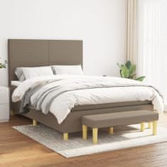 shumee Boxspring posteľ s matracom sivohnedý 140x190 cm látka