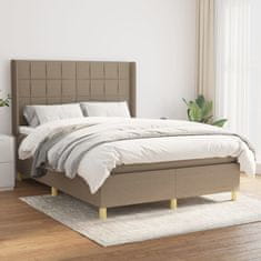 Petromila vidaXL Boxspring posteľ s matracom sivohnedý 140x190 cm látka