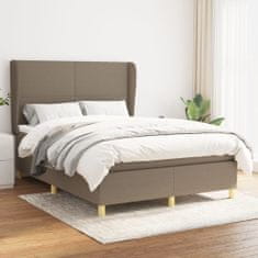 shumee Boxspring posteľ s matracom sivohnedý 140x190 cm látka