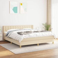 shumee Posteľný rám boxspring s matracom krémový 160x200 cm látka