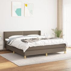 shumee Posteľný rám boxspring s matracom sivohned 160x200 cm látka