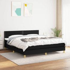 shumee Posteľný rám boxspring s matracom čierny 180x200 cm látka