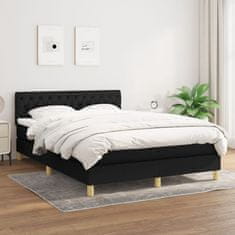 shumee Posteľný rám boxspring s matracom čierny 140x200 cm látka