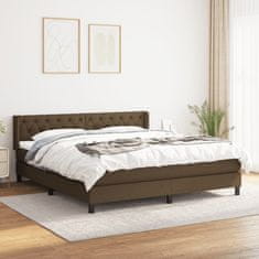 shumee Boxspring posteľ s matracom tmavohnedá 160x200 cm látka