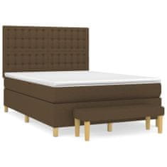 Petromila vidaXL Boxspring posteľ s matracom tmavohnedá 140x200 cm látka