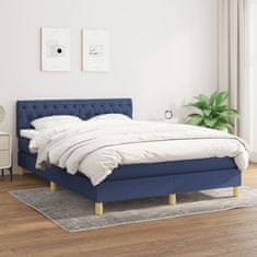 Petromila vidaXL Boxspring posteľ s matracom modrý 140x190 cm látka