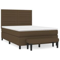 Petromila vidaXL Boxspring posteľ s matracom tmavohnedá 140x200 cm látka