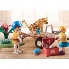 Playmobil Záchranná štvorkolka , Wiltopia, veterinári, štvorkolka, jaguár, 58 dielikov, 71011