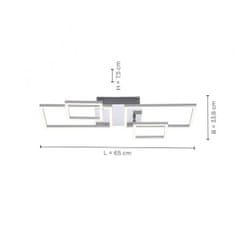 PAUL NEUHAUS LEUCHTEN DIREKT aj s JUST LIGHT LED stropné svietidlo, farba oceľ, moderná teplá biela, dizajn 3000K 14030-55