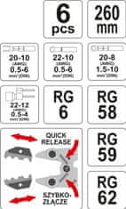 YATO Kliešte konektorové 260 mm sada