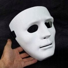 Korbi Plastová biela maska na maľovanie hip hopu, Mim