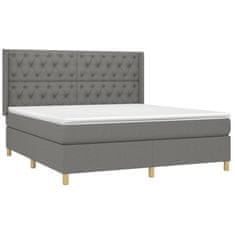 shumee Boxspring posteľ s matracom tmavosivá 160x200 cm látka