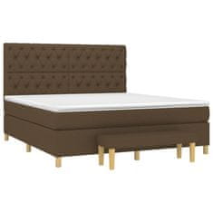 shumee Boxspring posteľ s matracom tmavohnedá 160x200 cm látka