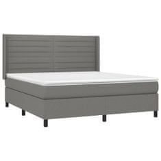 shumee Boxspring posteľ s matracom tmavosivá 160x200 cm látka