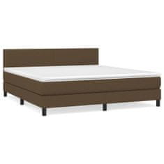 shumee Boxspring posteľ s matracom tmavohnedá 160x200 cm látka