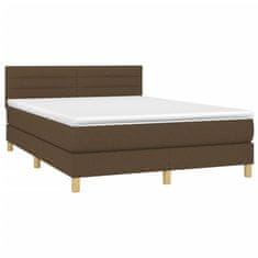 shumee Boxspring posteľ s matracom tmavohnedá 140x200 cm látka