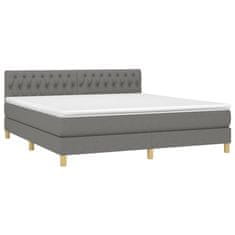 shumee Boxspring posteľ s matracom tmavosivá 180x200 cm látka