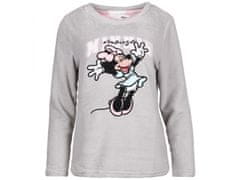 Disney Dámske pyžamo Disney Mickey Mouse Fleece, šedé a ružové, bodkované, teplé pyžamo XXS