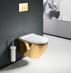 REA Závesná WC misa CARLO Flat Mini - Zlatá-biela