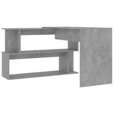 Vidaxl Rohový stôl, betónovo sivý 200x50x76 cm, drevotrieska
